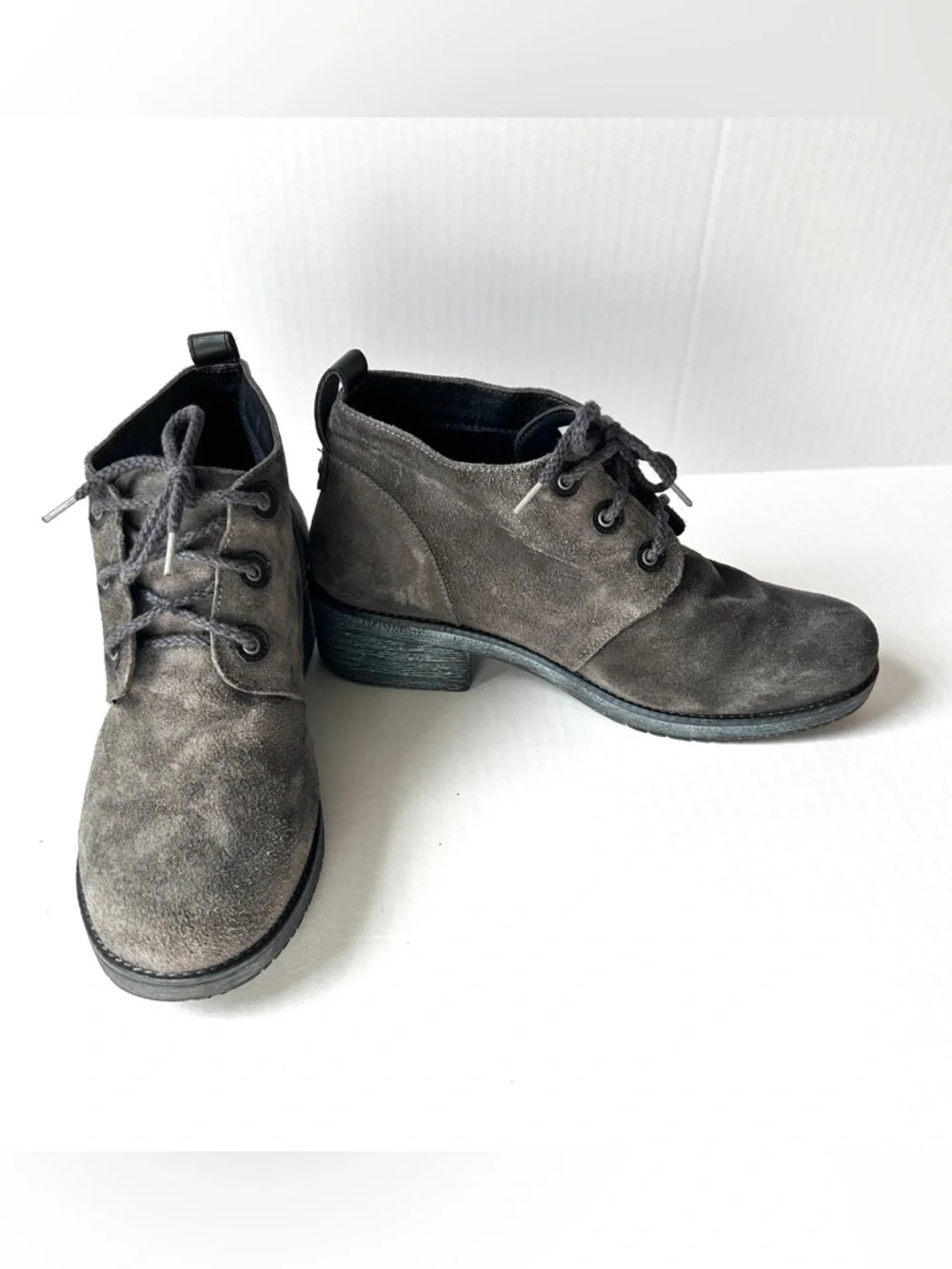 Naot Love Boot in charcoal suede